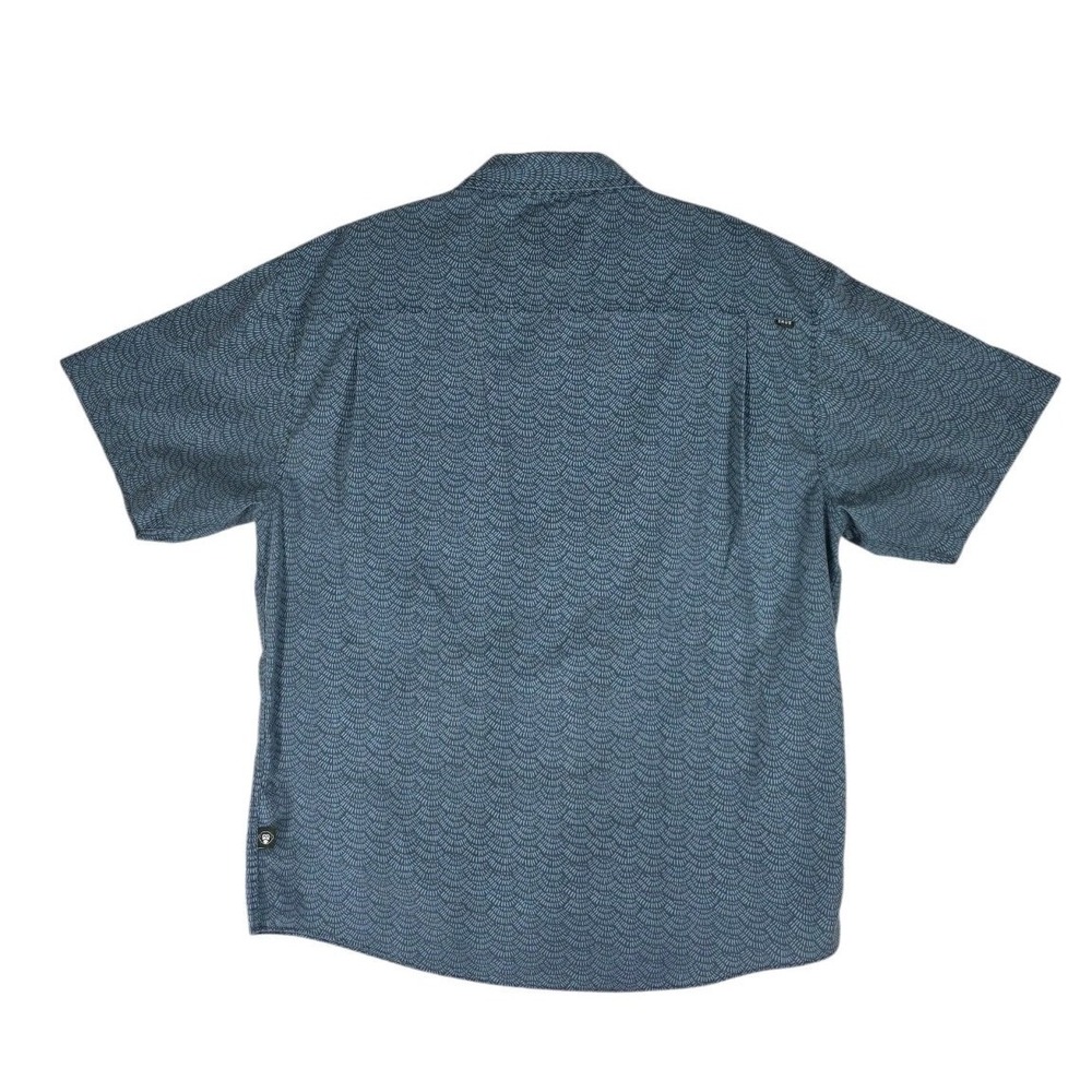 Howler Bros Aransas Shirt Mens XL Blue Geometric Scale Print Button Down SS - Picture 3 of 14